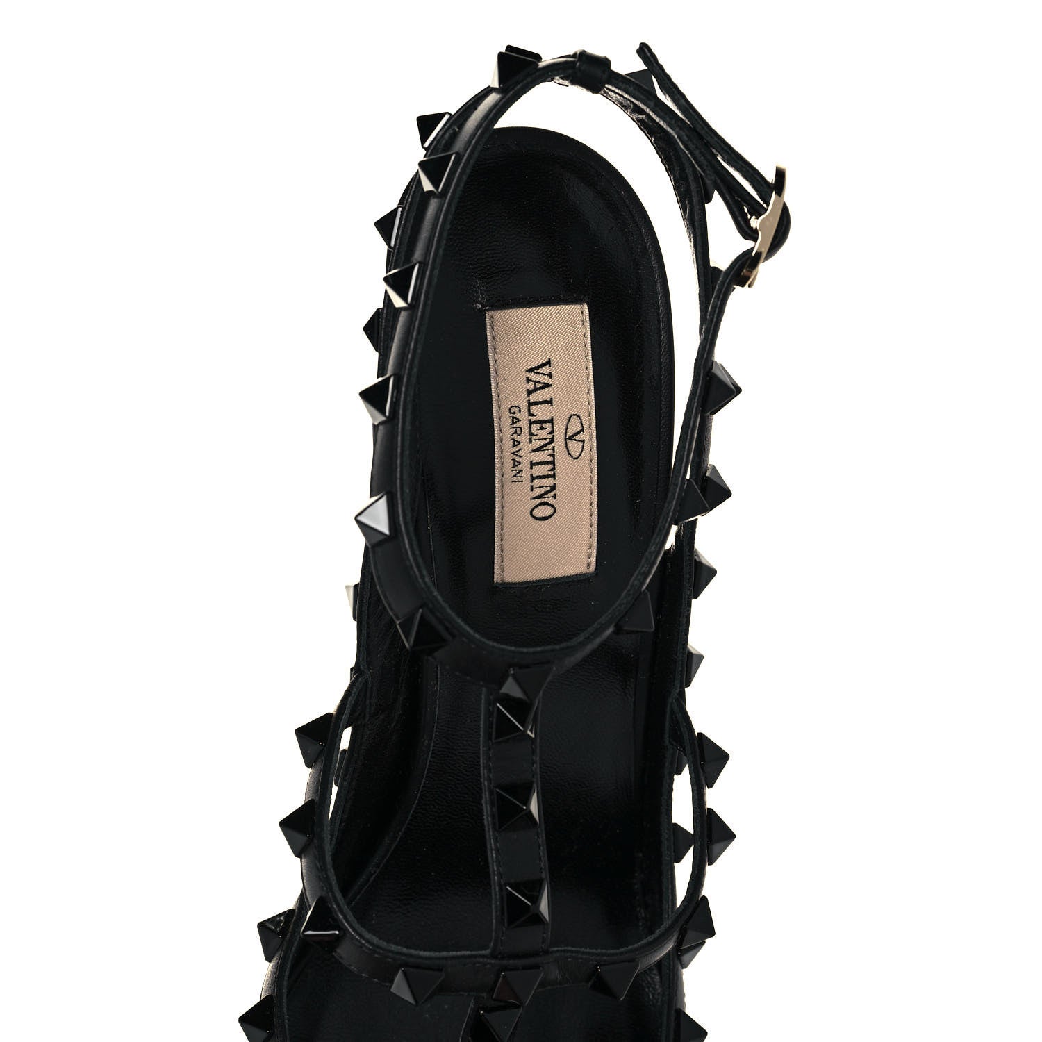 Valentino Garavani Nappa Rockstud Ankle Strap Pumps 40.5 Black 7 of 8
