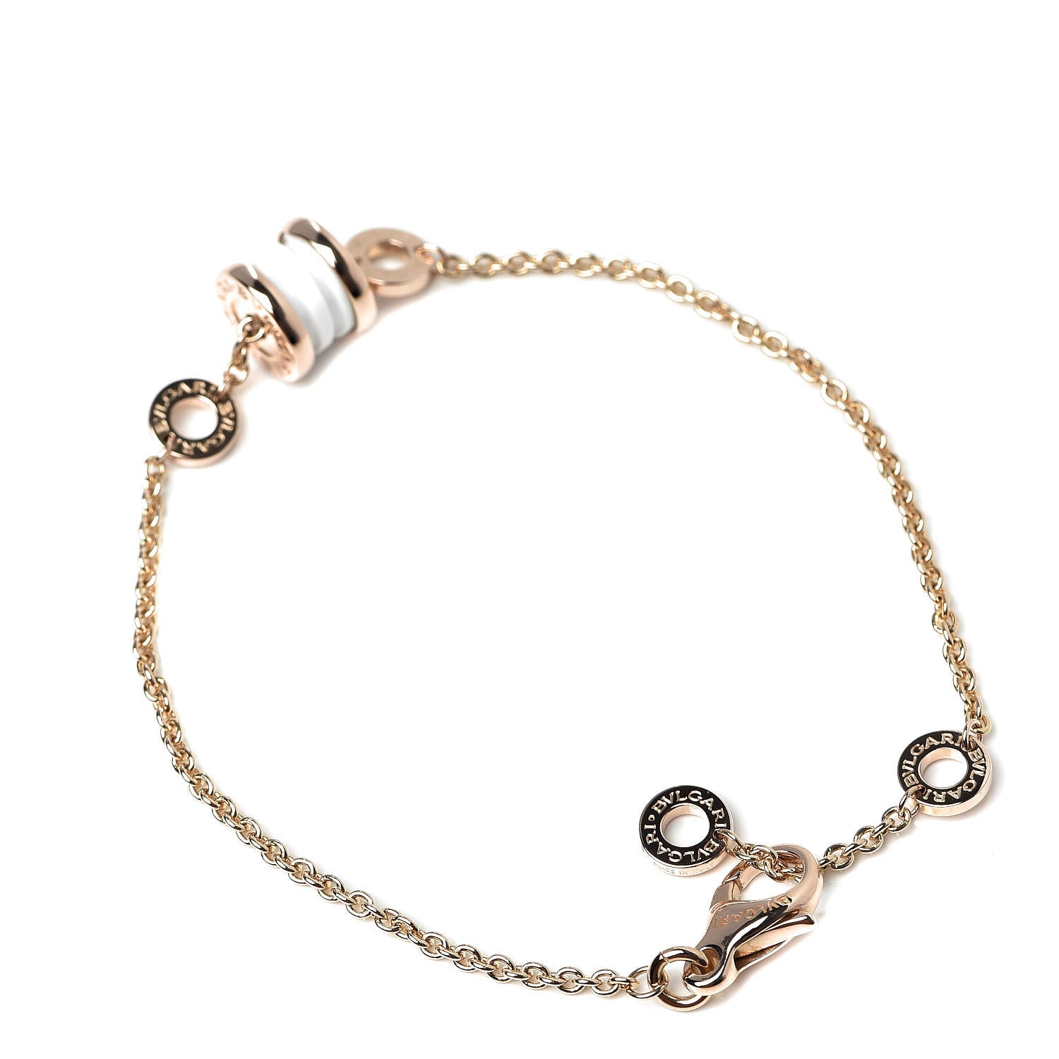 Bulgari 18K Rose Gold White Ceramic B.Zero1 Bracelet 3 of 5