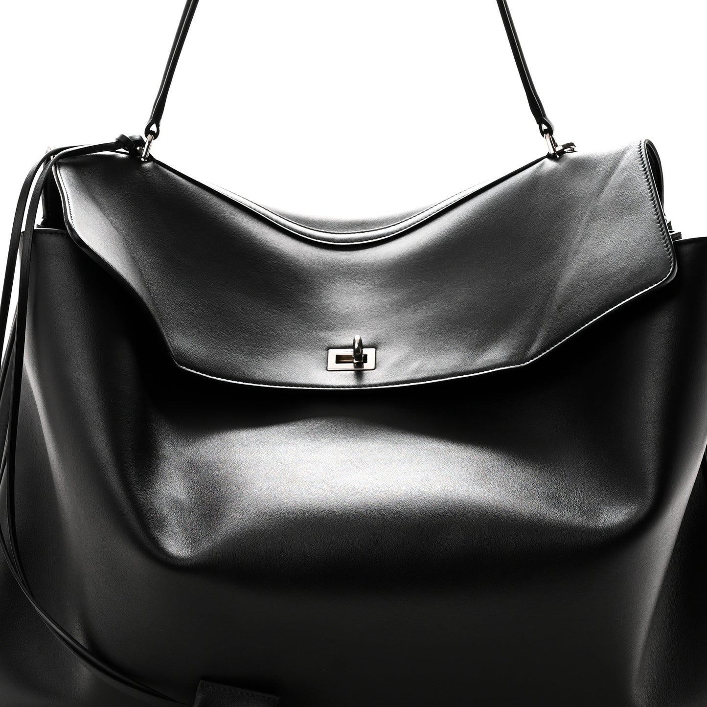 Smooth Calfskin Rodeo XL Top Handle Handbag Black Black