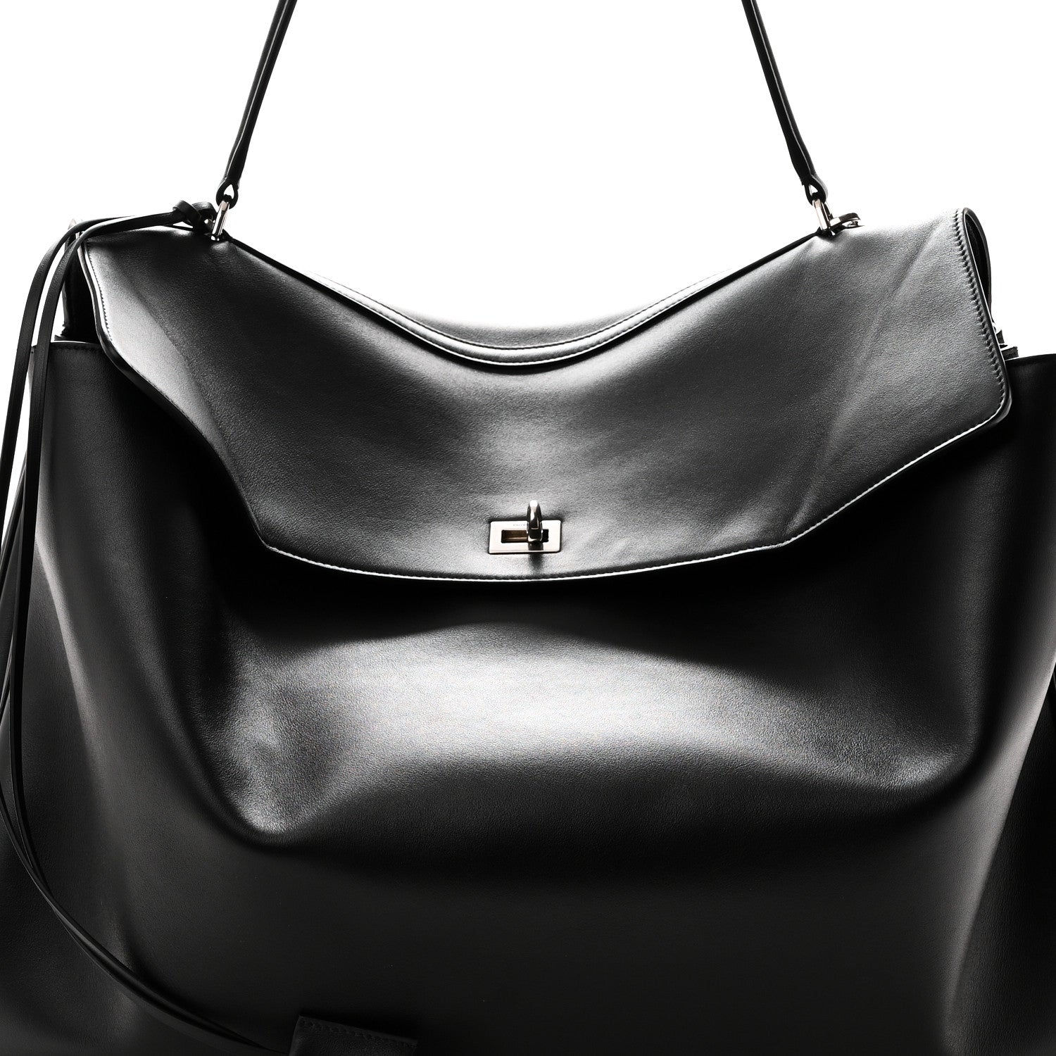 Balenciaga Smooth Calfskin Rodeo XL Top Handle Handbag Black Black 7 of 9