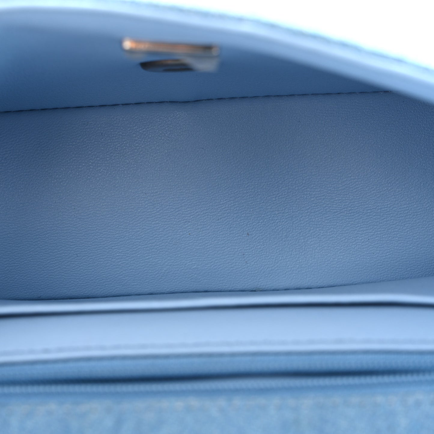 Denim Quilted Mini Rectangular Flap Blue