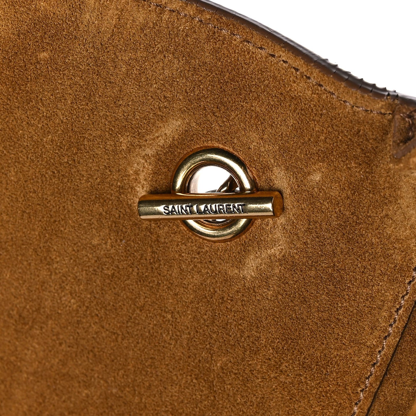 Suede Fringe Baby Monogram Satchel Light Ocre