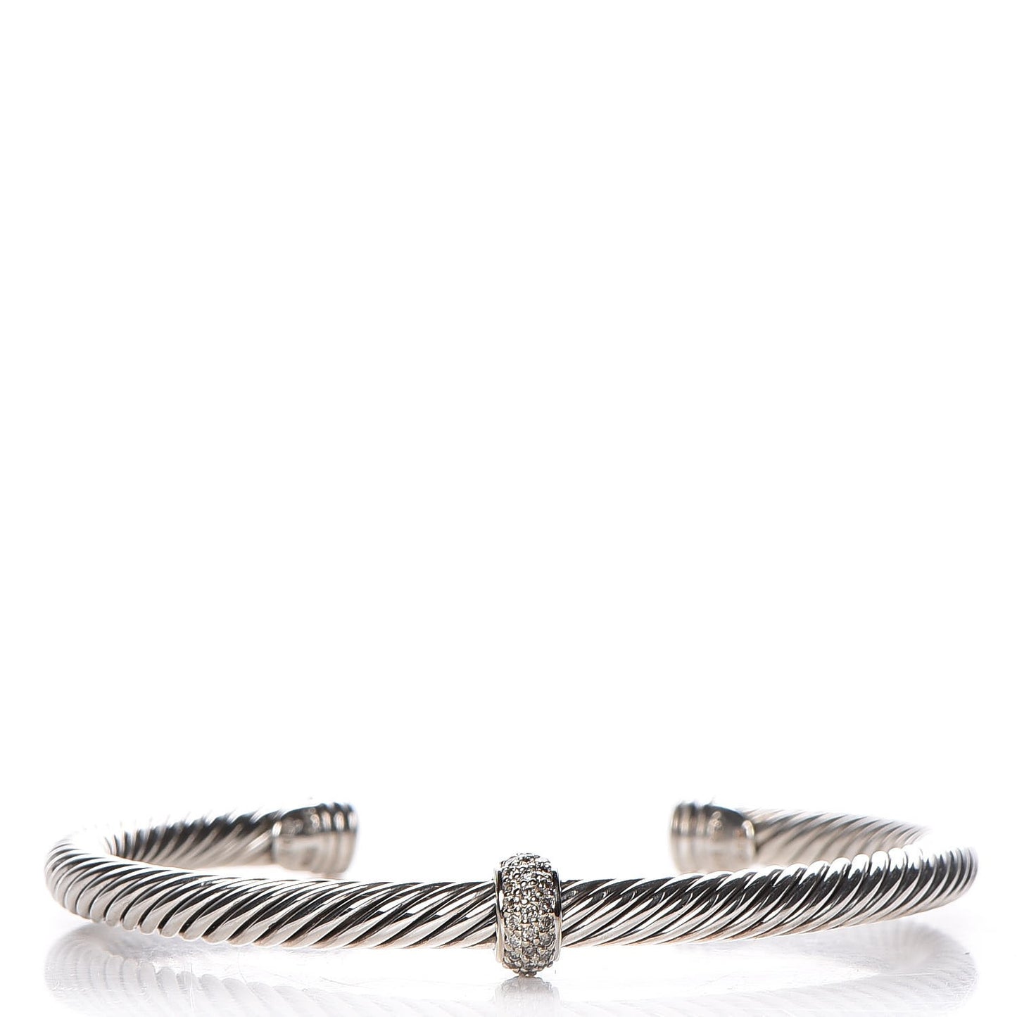 Sterling Silver Diamond 5mm Cable Classics Single Station Bracelet