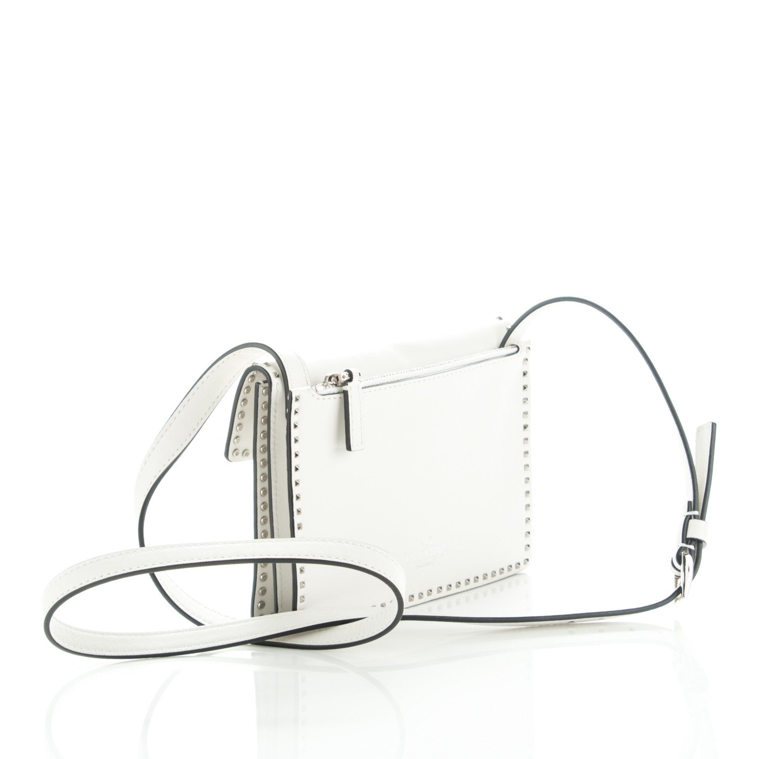 Valentino Garavani Calfskin Small Rockstud Cabana Crossbody Bag White 2 of 8