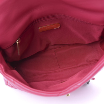 Chanel Lambskin Quilted Medium 19 Flap Dark Pink 5 of 10