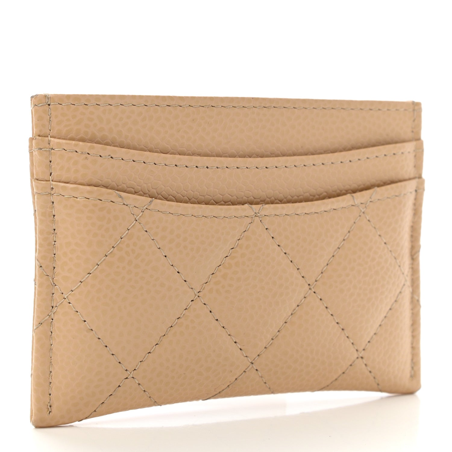Chanel Caviar Quilted Card Holder Beige 3 of 9