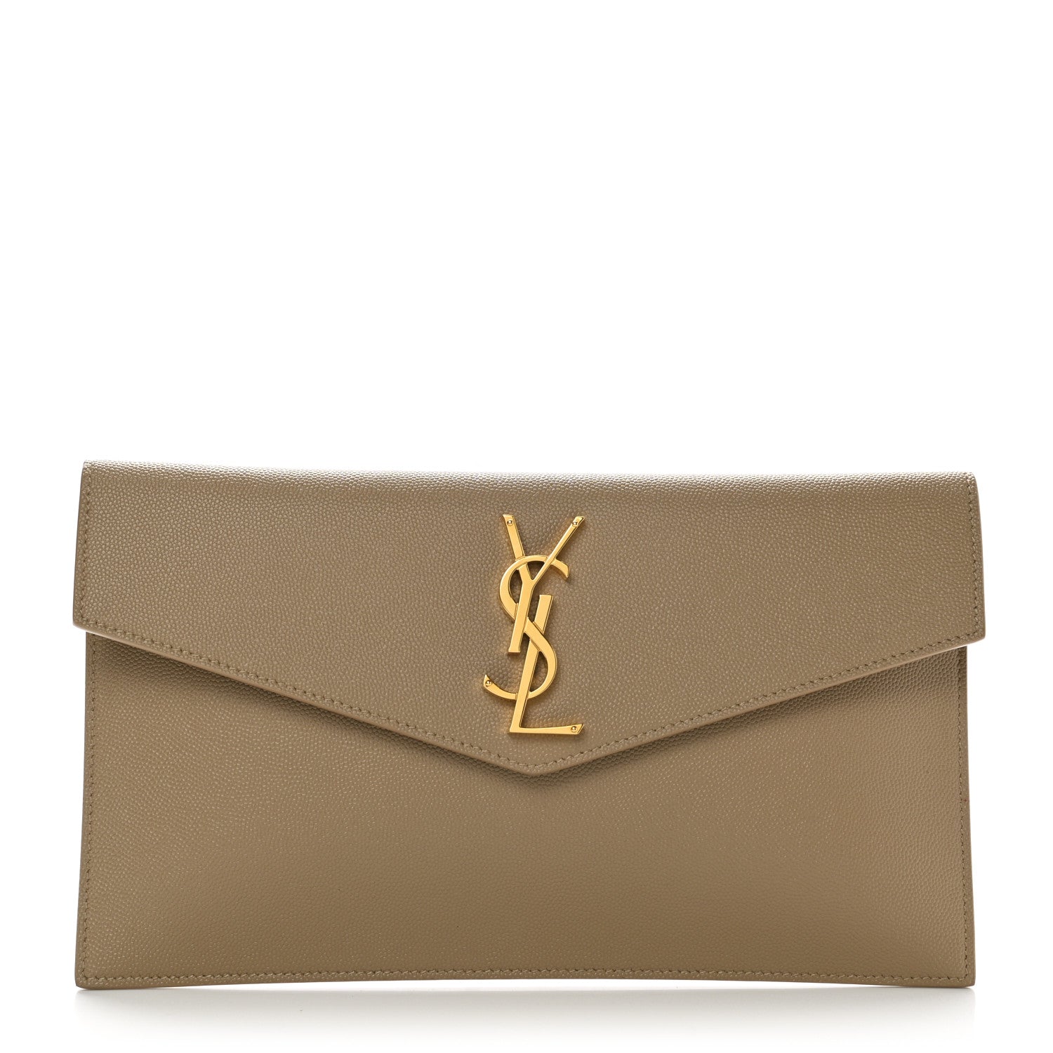 Saint Laurent Grain De Poudre Uptown Pouch Dark Beige 1 of 6