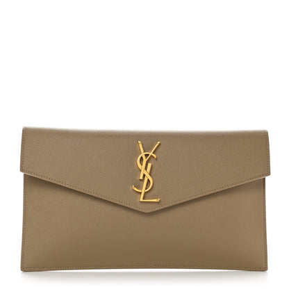 Saint Laurent Grain De Poudre Uptown Pouch Dark Beige 1 of 6