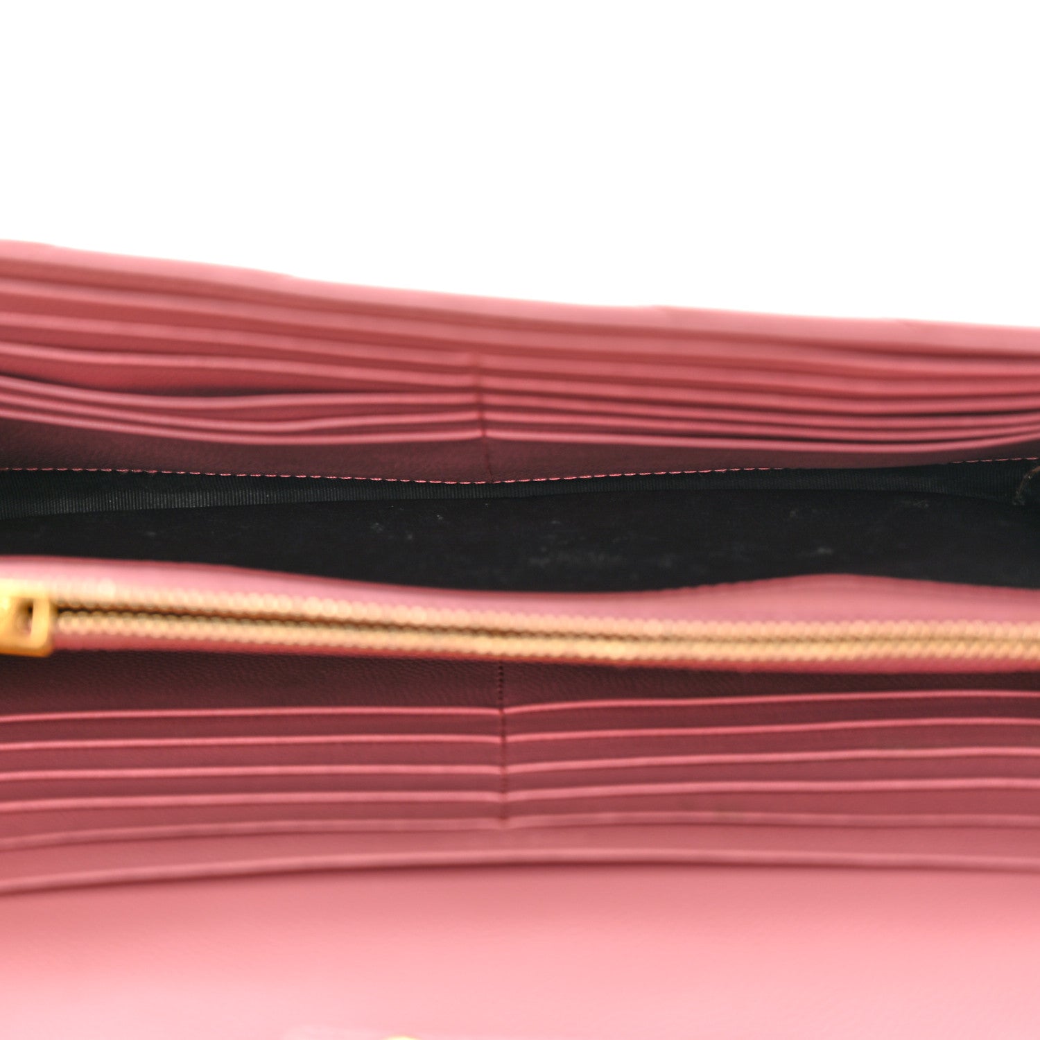 Saint Laurent Grain De Poudre Matelasse Chevron Monogram Chain Wallet Tender Pink 6 of 33