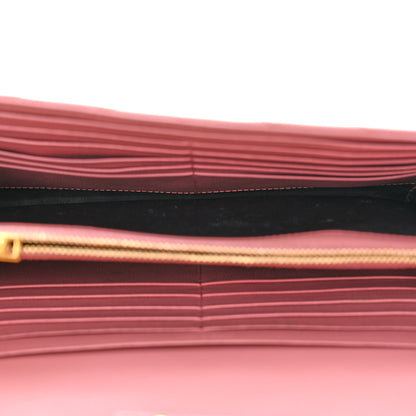 Saint Laurent Grain De Poudre Matelasse Chevron Monogram Chain Wallet Tender Pink 6 of 33