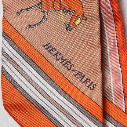 Hermes Silk Couvertures Nouvelles Twilly Vert Orange Jaune Capucine 4 of 4