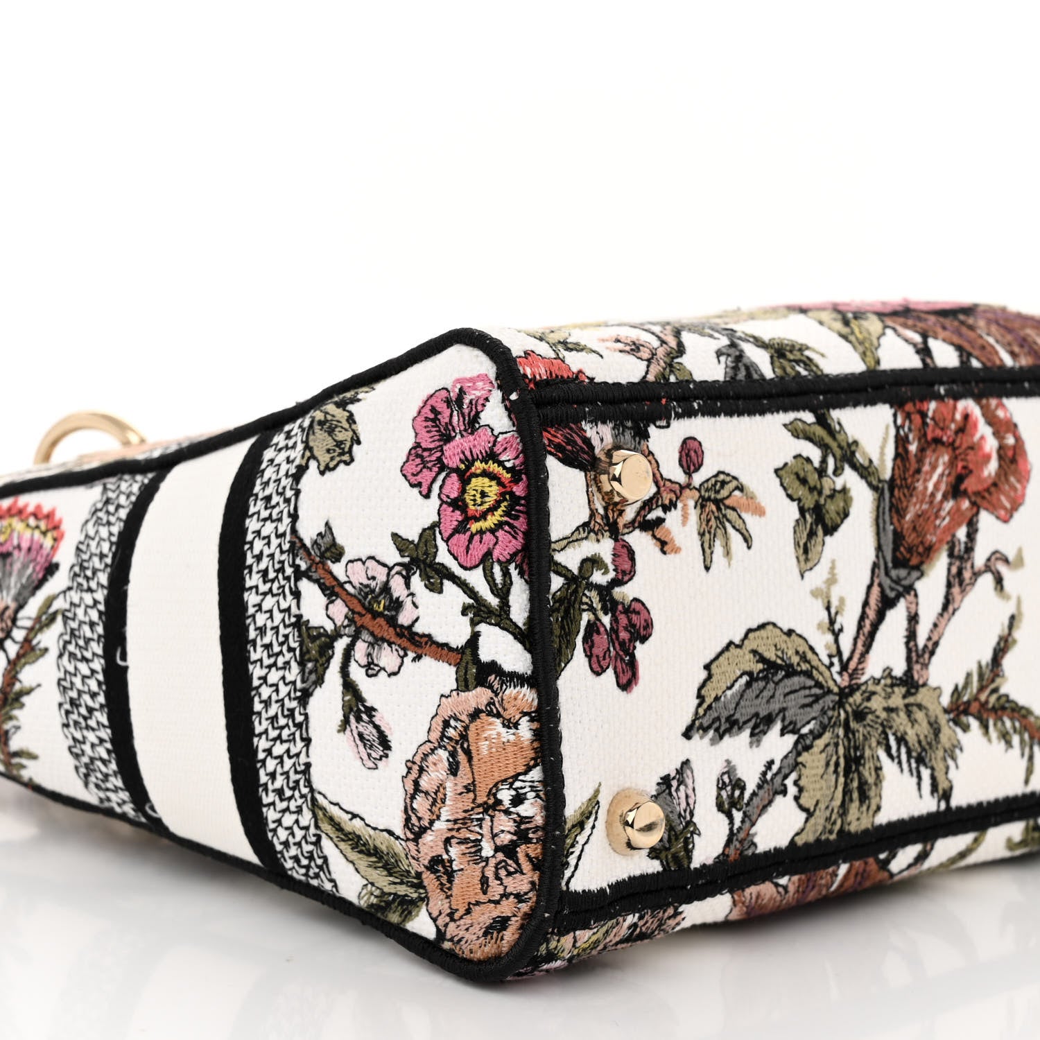 Christian Dior Canvas Embroidered Jardin Botanique Medium Lady D-Lite White Multicolor 9 of 11