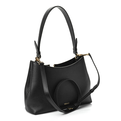 Versace Calfskin Vitello Virtus Hobo Black 2 of 7