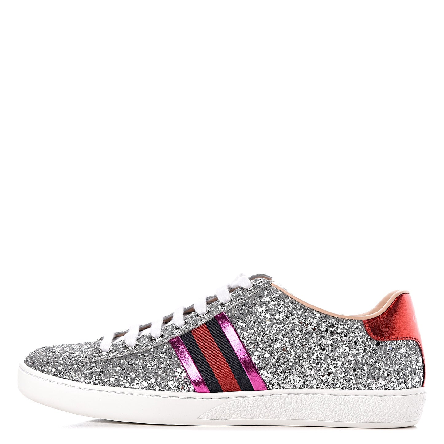 Glitter Web Womens Ace Sneakers 38.5 Silver