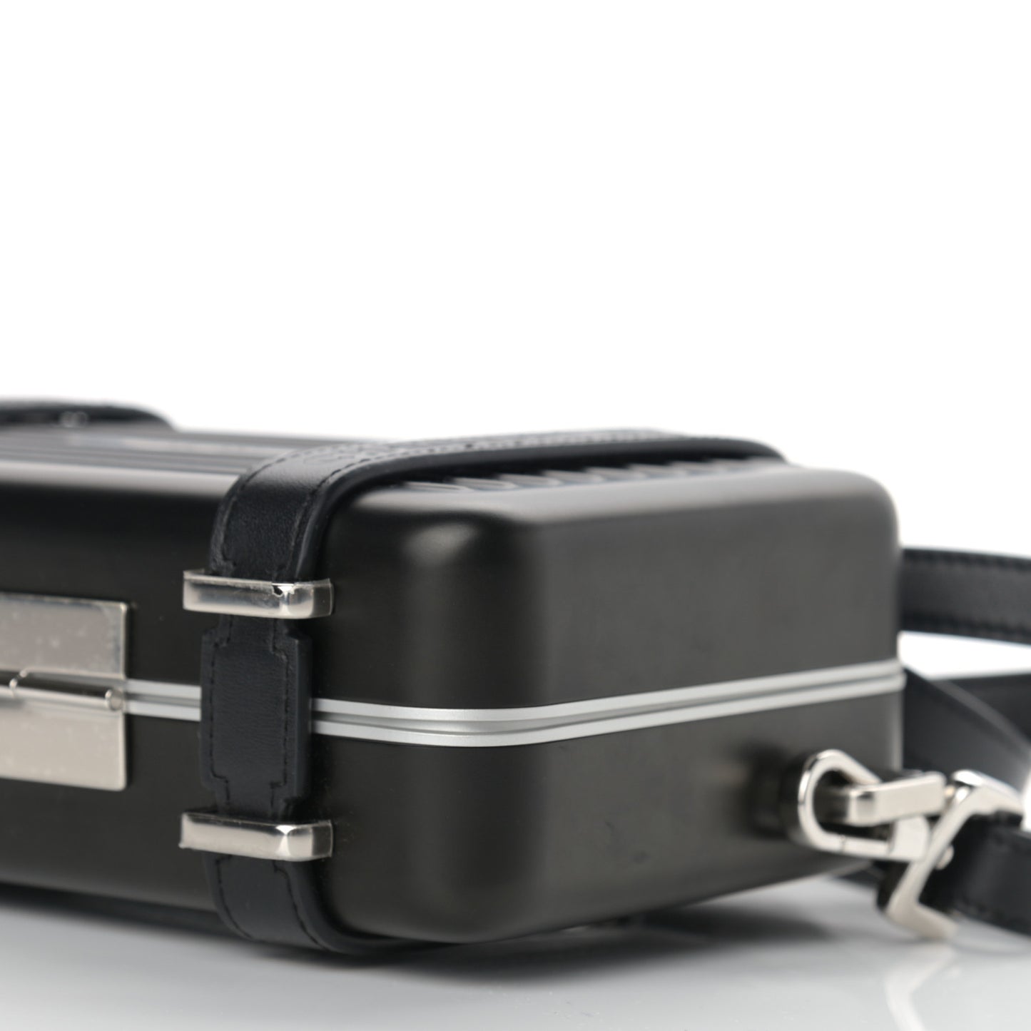 X RIMOWA Aluminum Personal Clutch On Strap Black