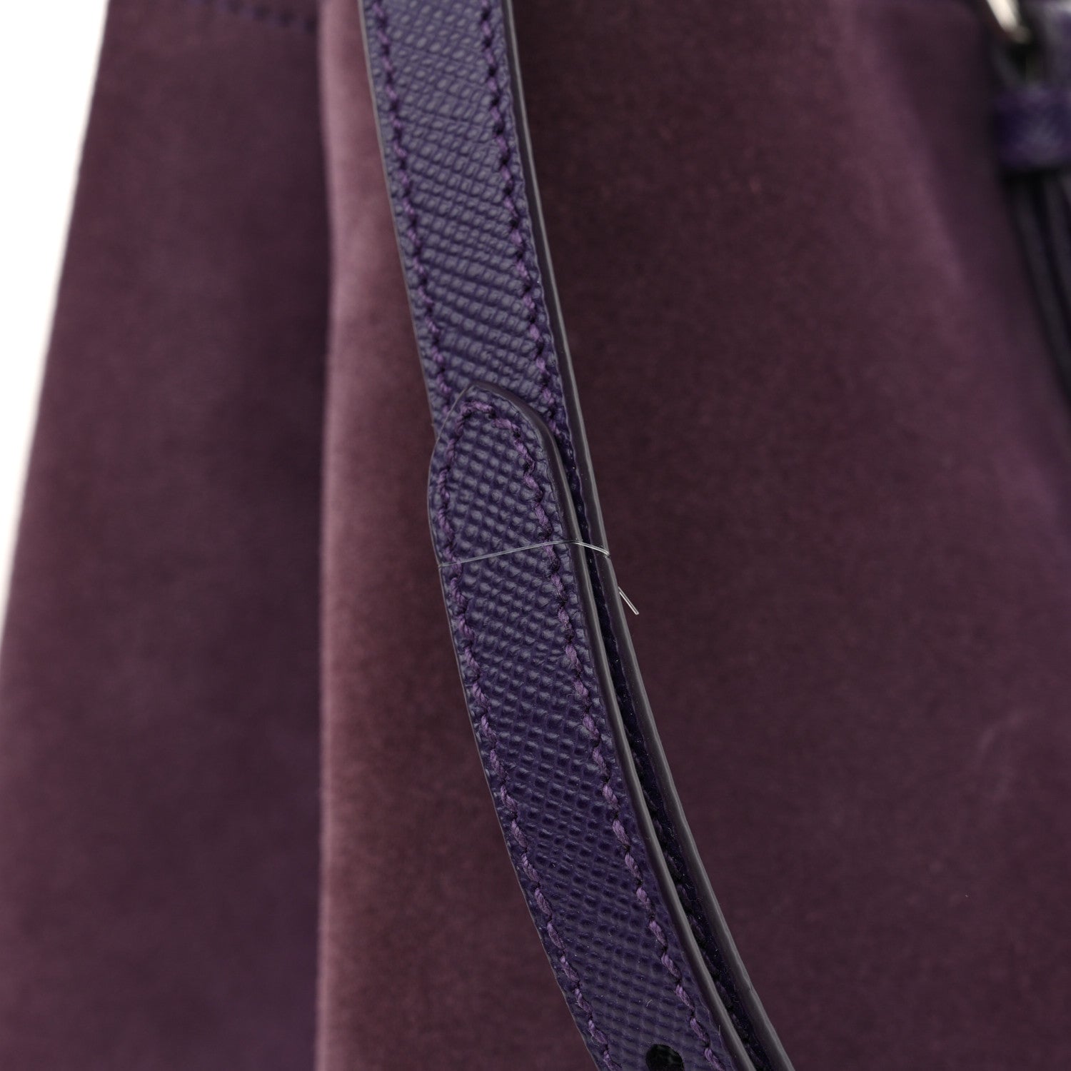 Prada Scamosciato Suede Medium Double Handle Tote Uva Nocciolo 12 of 13