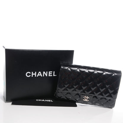 Chanel Striated Patent Quilted Clutch Flap Black 5 of 9