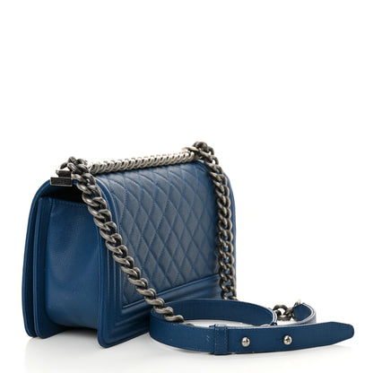 Chanel Caviar Quilted Medium Boy Flap Blue 3 of 14