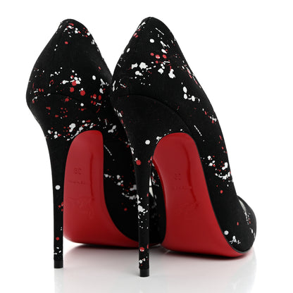 Christian Louboutin Toile So Kate 120 Splash Pumps 39 Black Red White 4 of 7