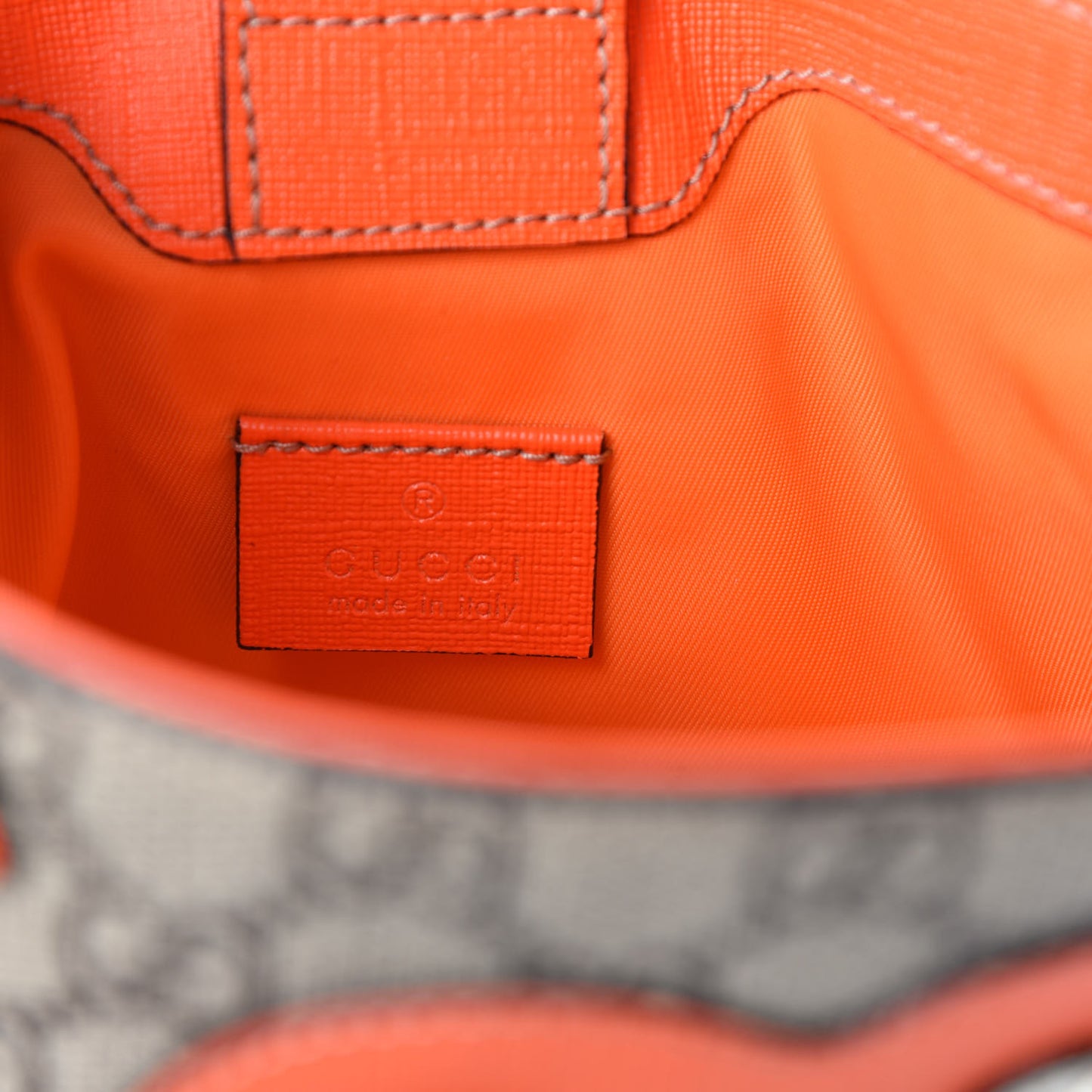 GG Supreme Monogram Childrens Hedgehog Bucket Bag Orange