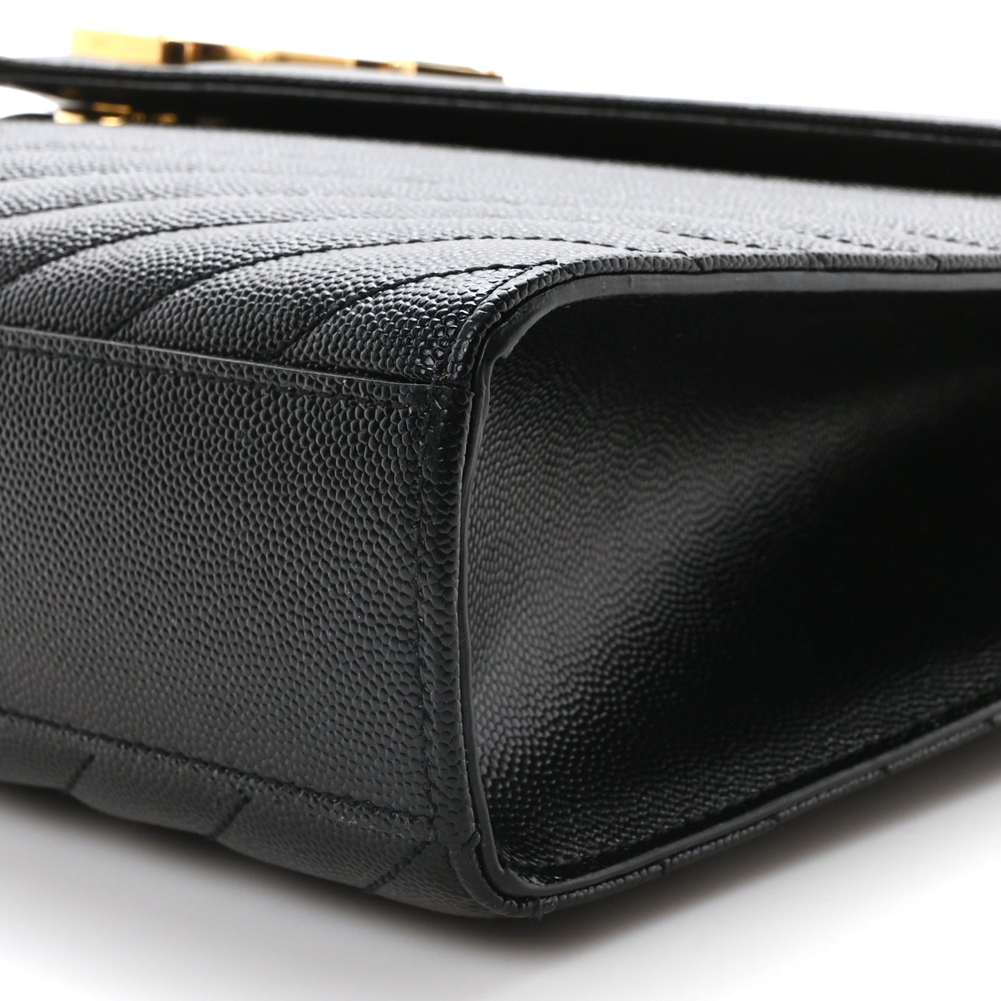 Grain De Poudre Matelasse Chevron Large Monogram Satchel Black