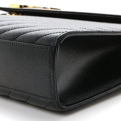 Saint Laurent Grain De Poudre Matelasse Chevron Large Monogram Satchel Black 10 of 10