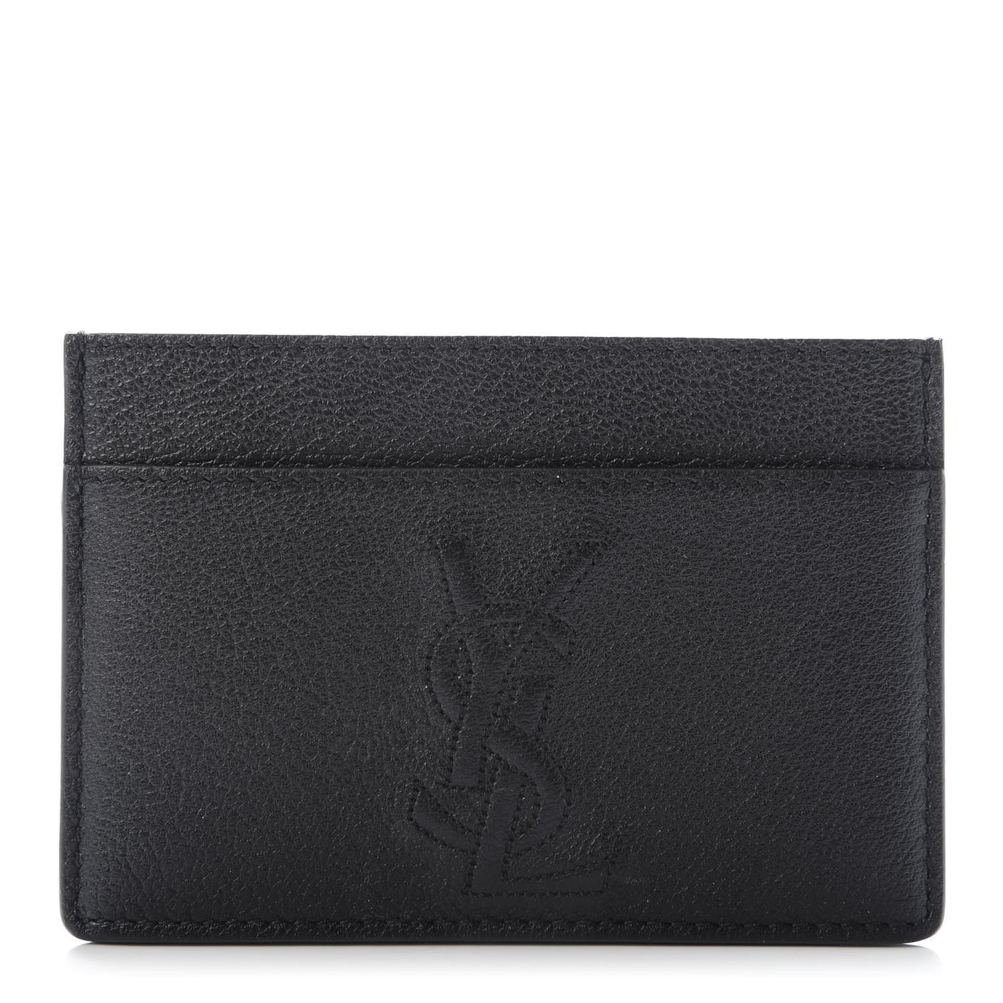Textured Calfskin Belle De Jour Card Case Black