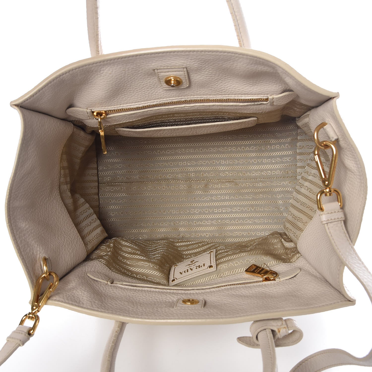 Prada Vitello Daino Shopping Tote White 6 of 20