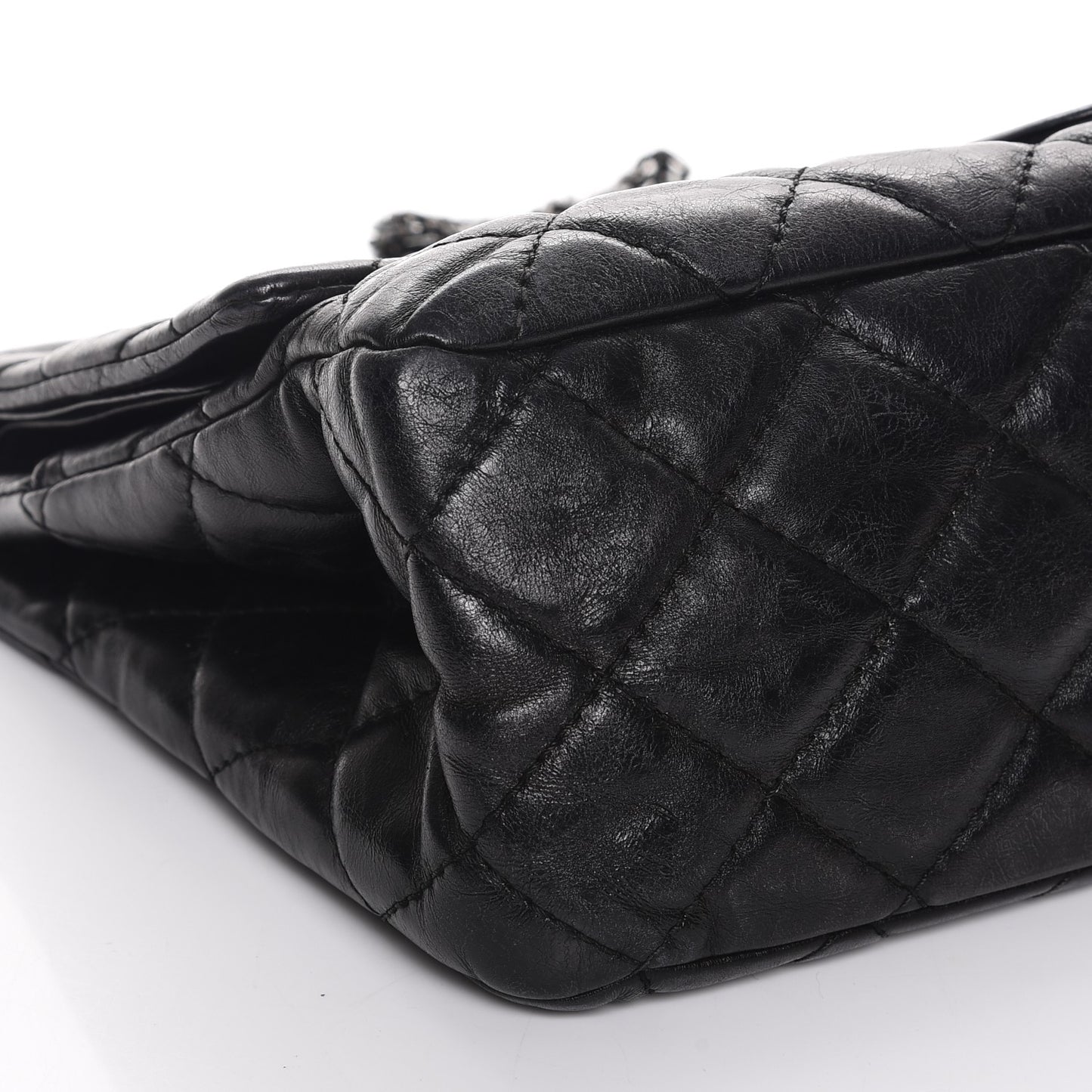 Glazed Calfskin Quilted 2.55 Reissue 227 Flap So Black