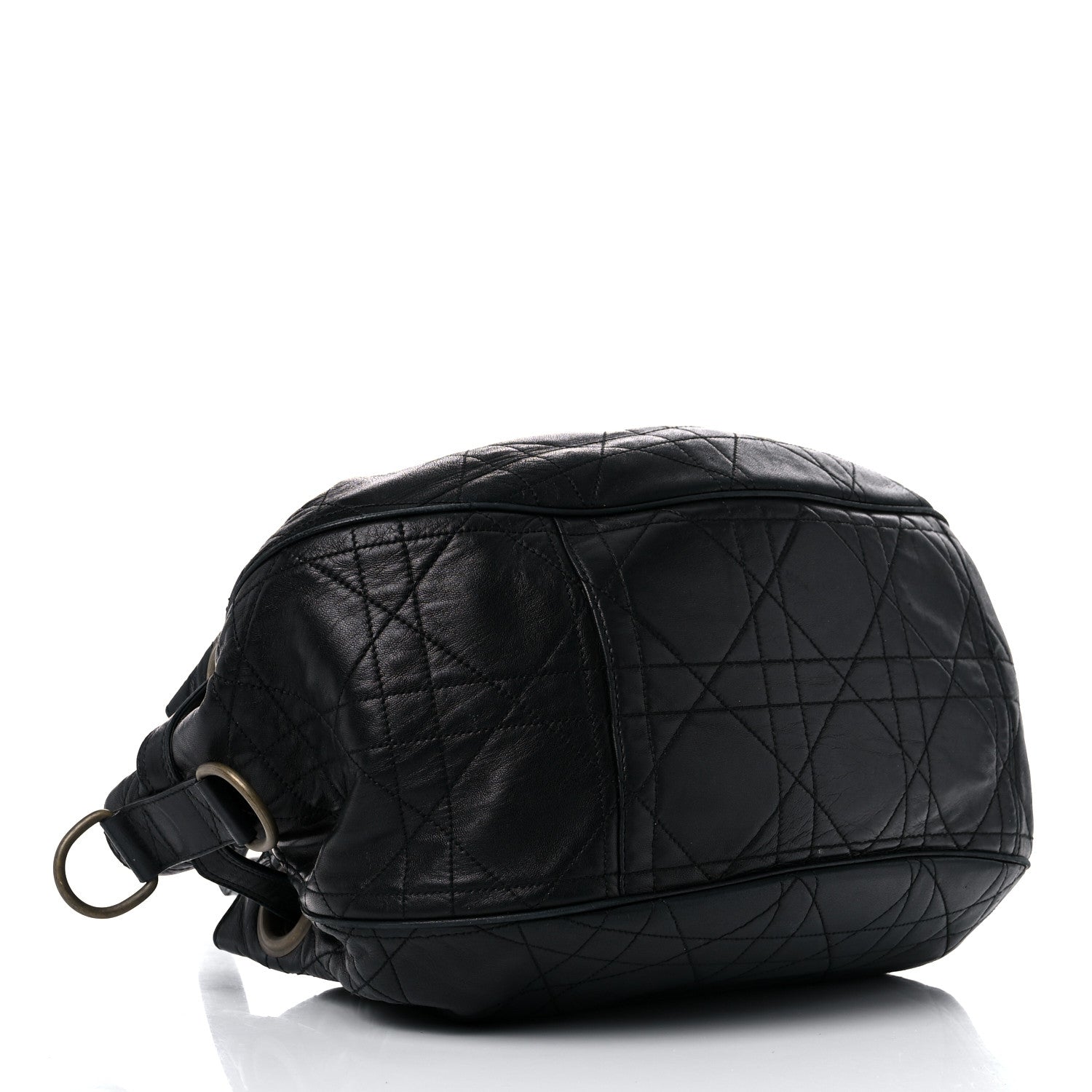 Christian Dior Lambskin Cannage Flap Shoulder Bag Black 4 of 29