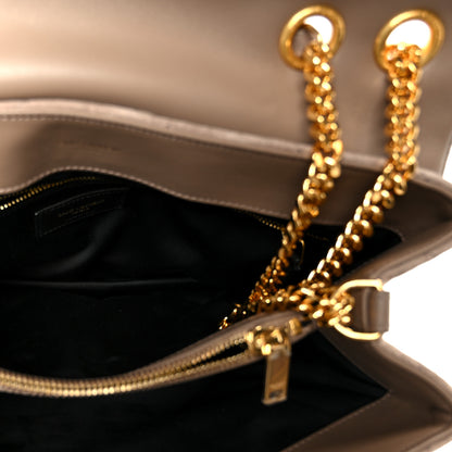 Saint Laurent Suede Y Quilted Monogram Medium Loulou Chain Satchel Taupe 6 of 11