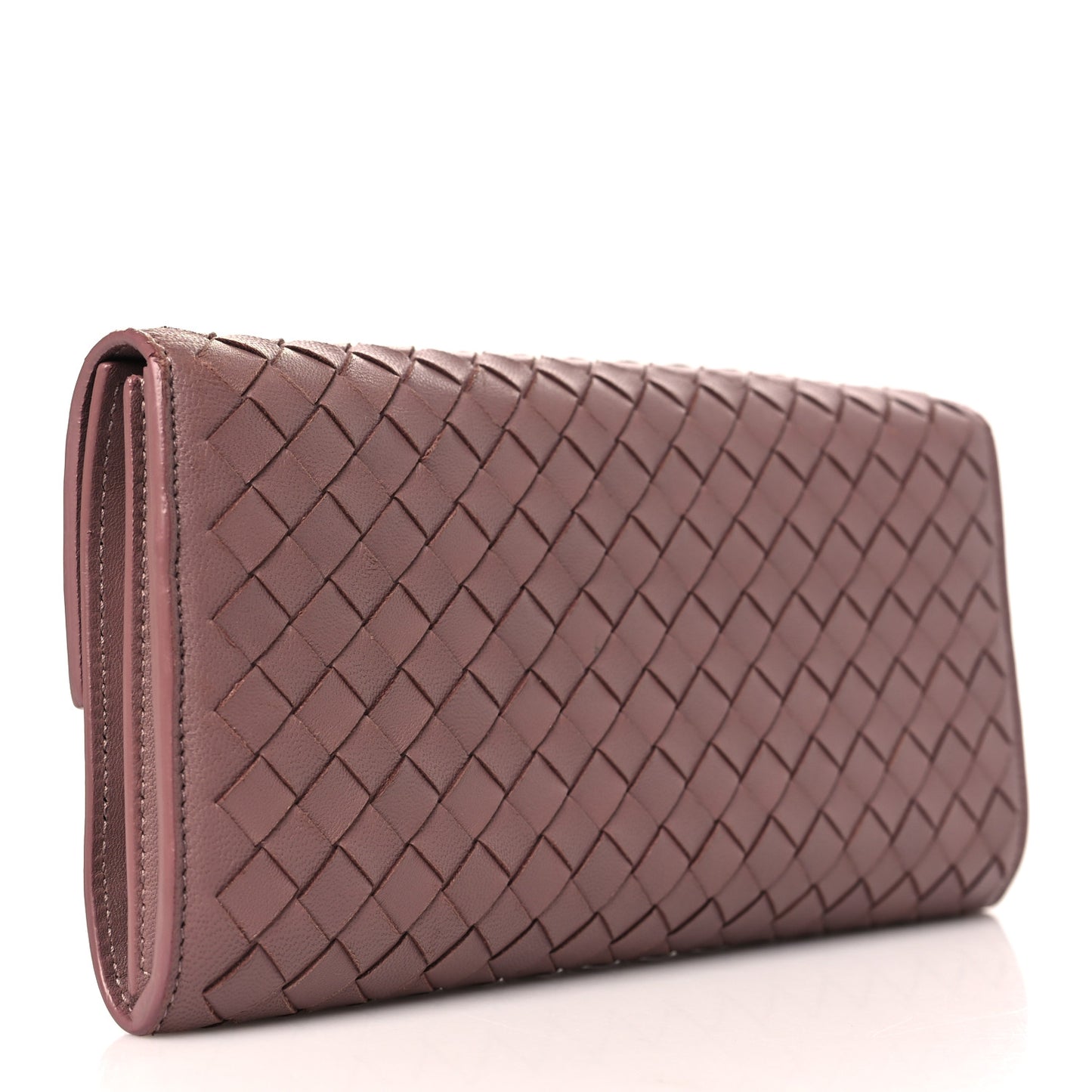 Nappa Intrecciato Continental Flap Wallet Pink