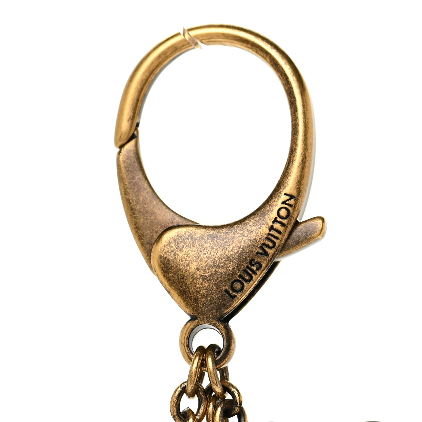 Antiqued Brass Resin Rock Flower Bag Charm