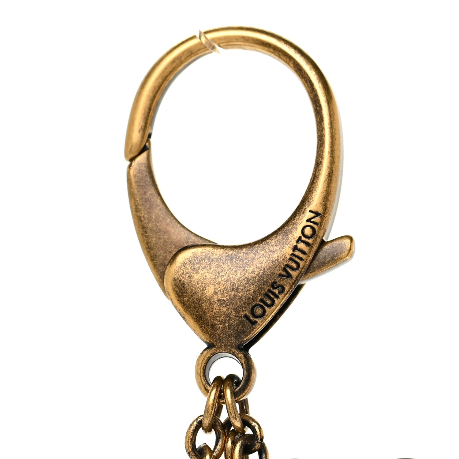 Louis Vuitton Antiqued Brass Resin Rock Flower Bag Charm 3 of 4
