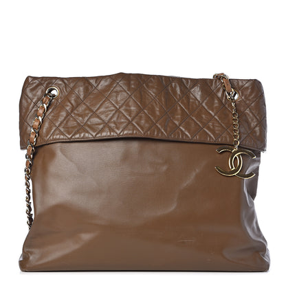 Chanel Lambskin Quilted Shopping Tote Brown 1 of 27