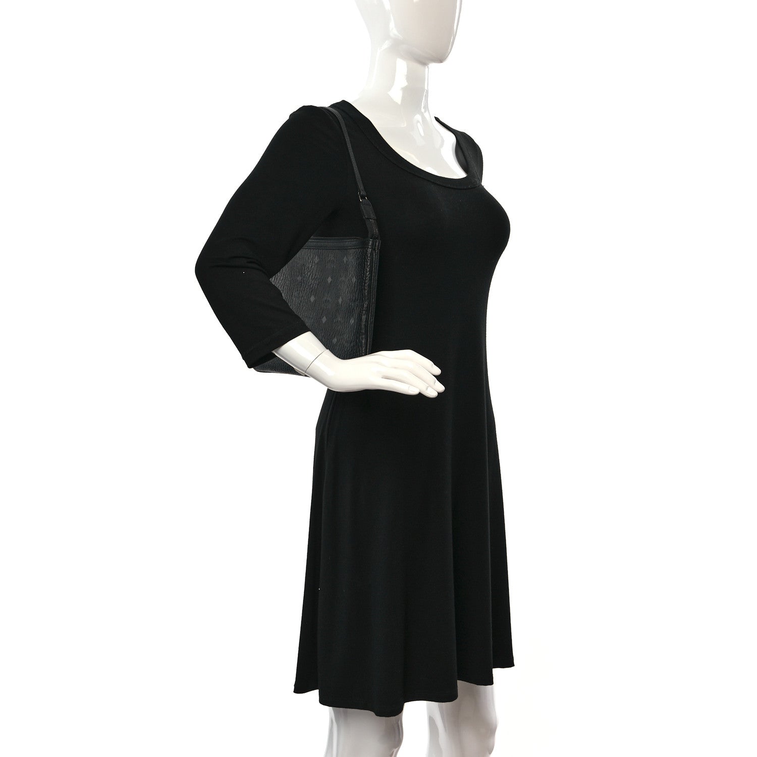 MCM Visetos Liz Shopper Tote Pouch Black 2 of 8