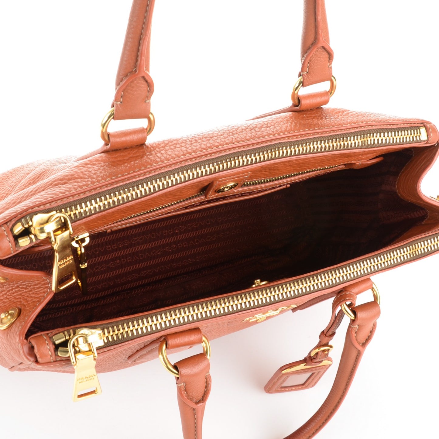 Vitello Daino Large Double Zip Tote Rame