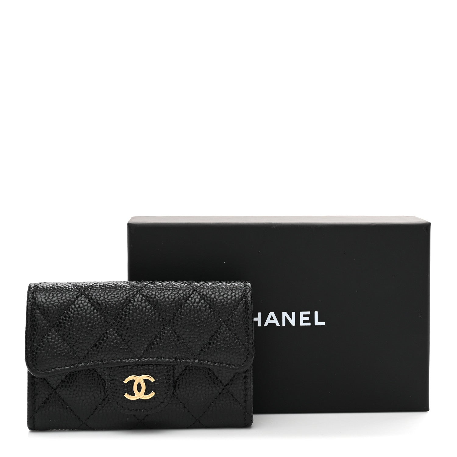 Chanel Caviar Quilted Flap Card Holder Wallet Black 9 of 9
