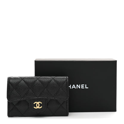 Chanel Caviar Quilted Flap Card Holder Wallet Black 9 of 9