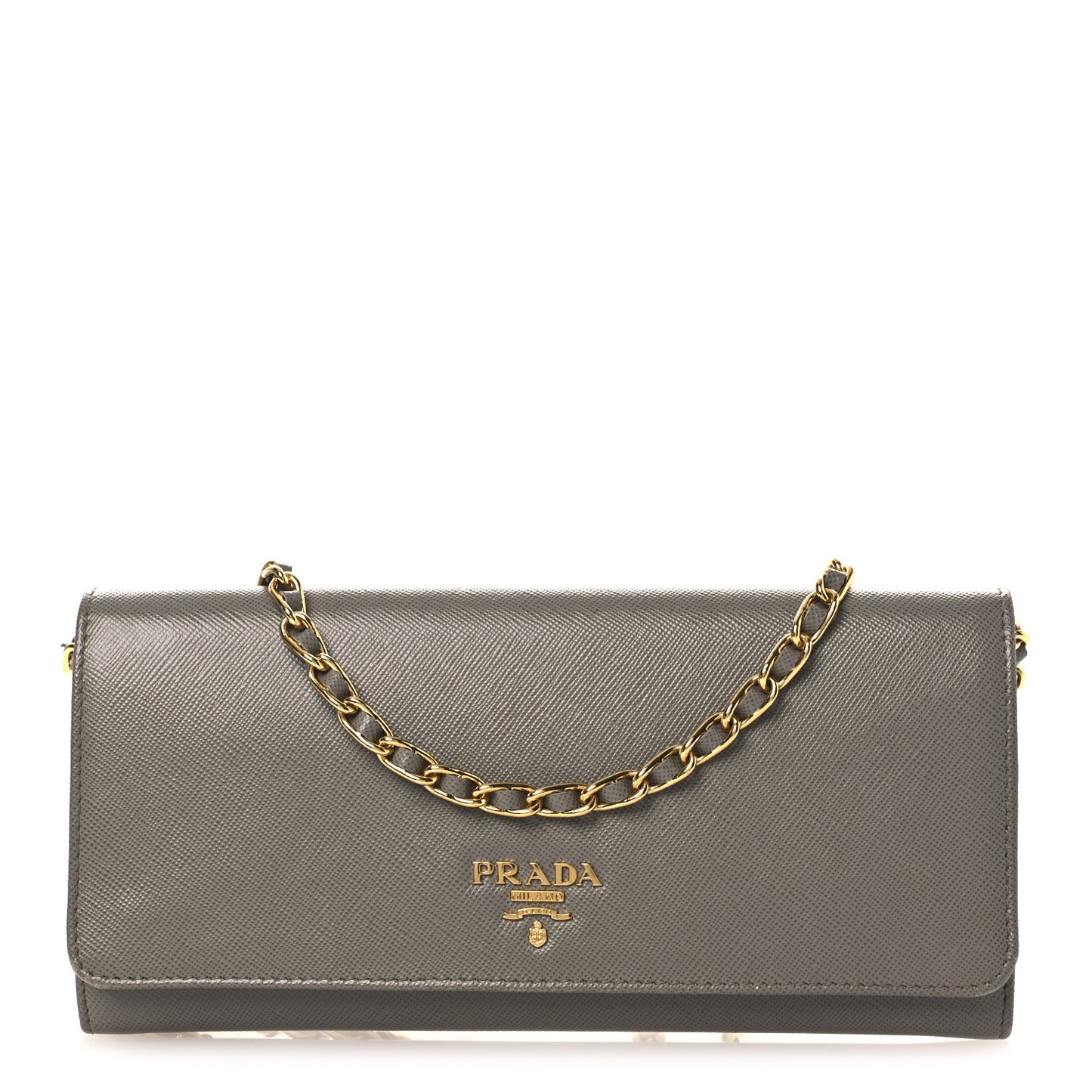 Saffiano Metal Oro Chain Wallet Argilla