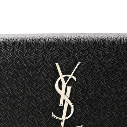 Saint Laurent Grain De Poudre Monogram Cassandre Clutch Black 8 of 11