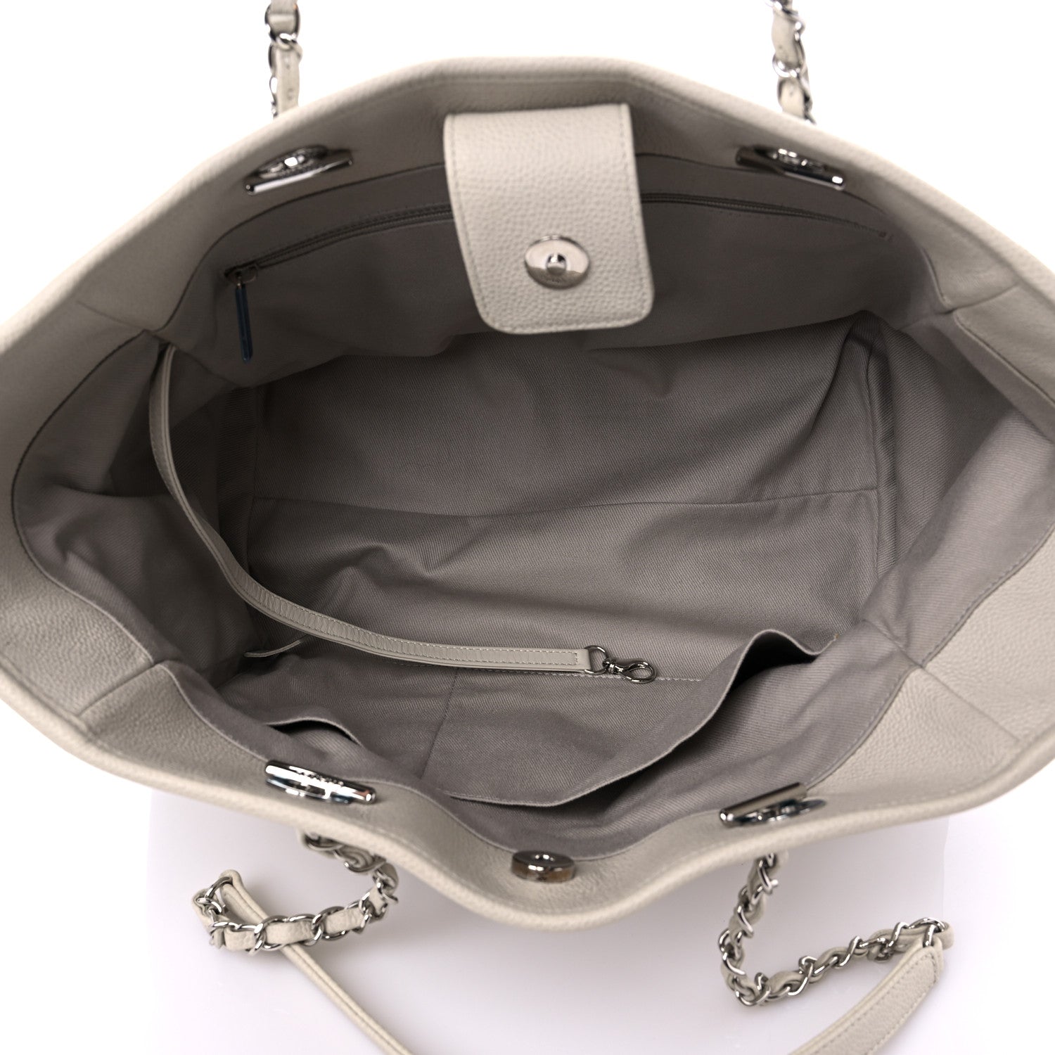 Chanel Glazed Calfskin Small Deauville Tote Ecru 5 of 13