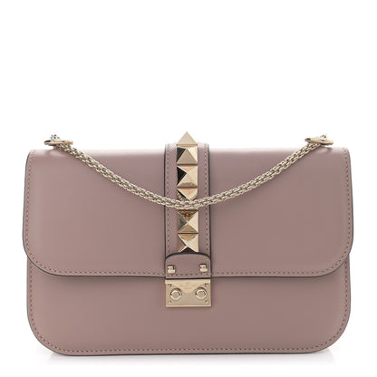 Valentino Garavani Vitello Medium Glam Lock Rockstud Flap Poudre 1 of 13