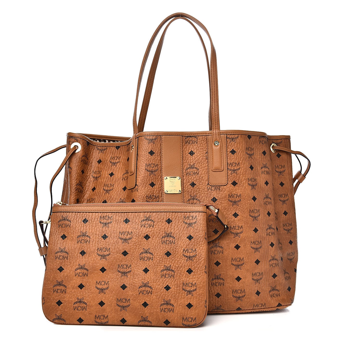 Visetos Large Liz Reversible Shopper Tote Cognac