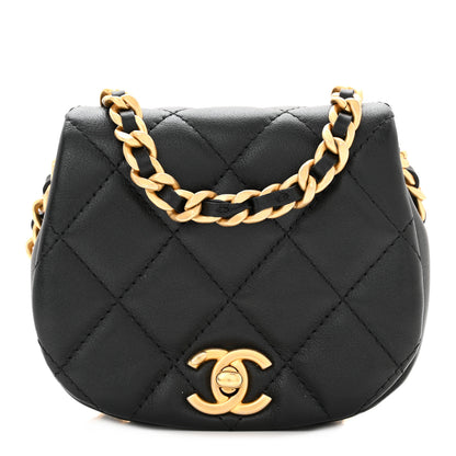 Chanel Calfskin Quilted Mini Coco Mail Clutch with Chain Black 1 of 12