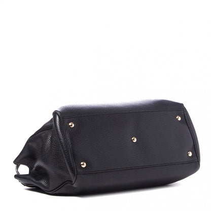 Gucci Pebbled Calfskin Medium Bamboo Shopper Tote Black 3 of 8