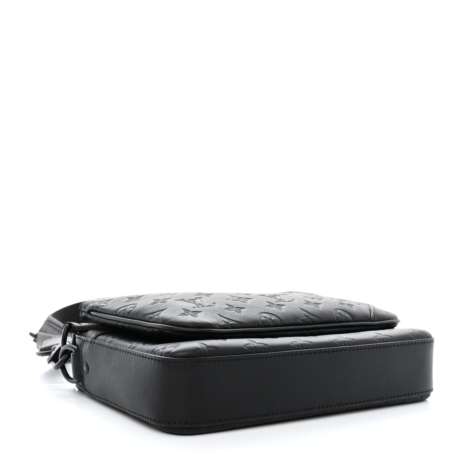 Louis Vuitton Calfskin Monogram Shadow Trio Messenger Black 4 of 11