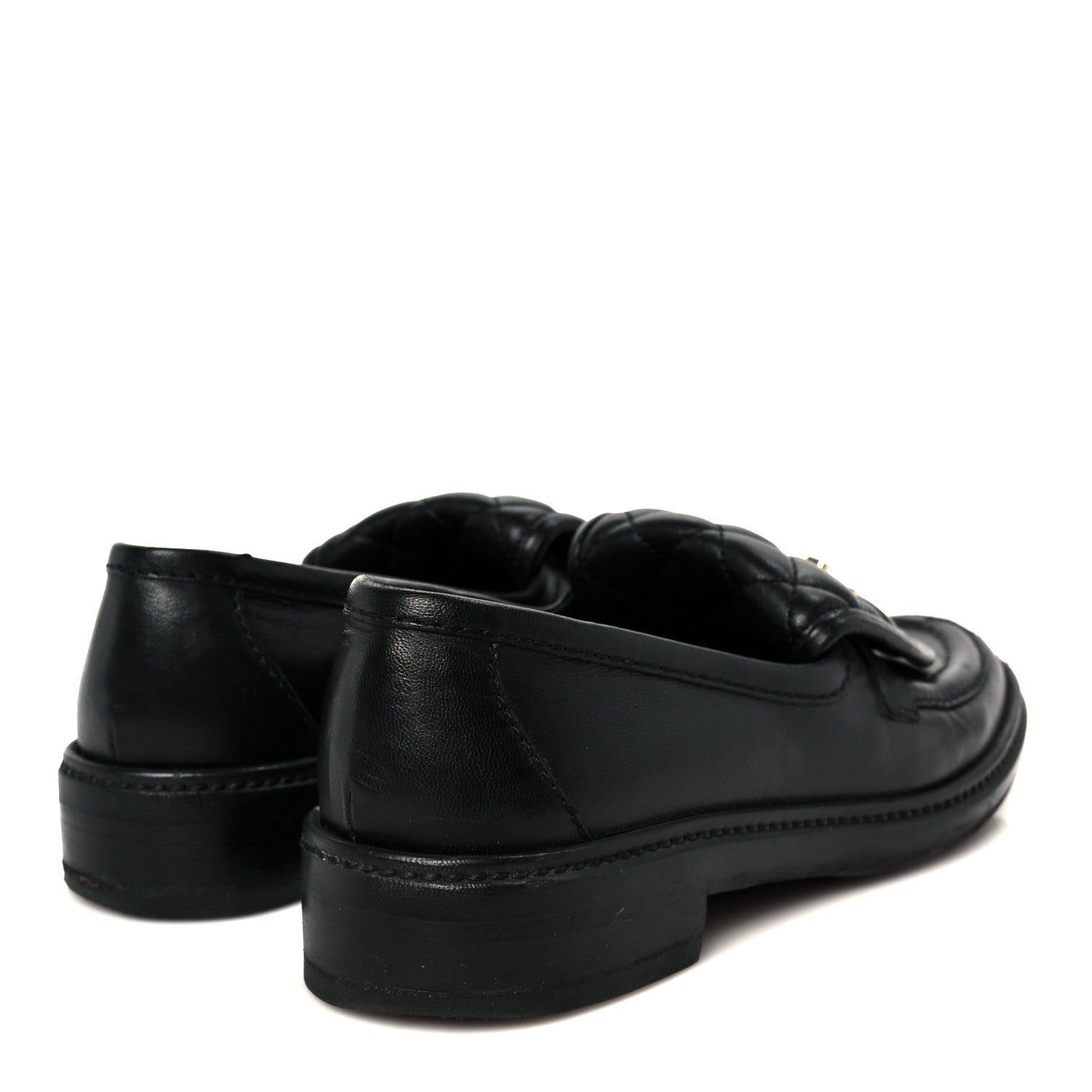 Chanel Lambskin Quilted CC Turnlock Loafers 37 Black 5 of 11
