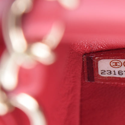 Chanel Lambskin Quilted Mini Rectangular Flap Dark Pink 7 of 9