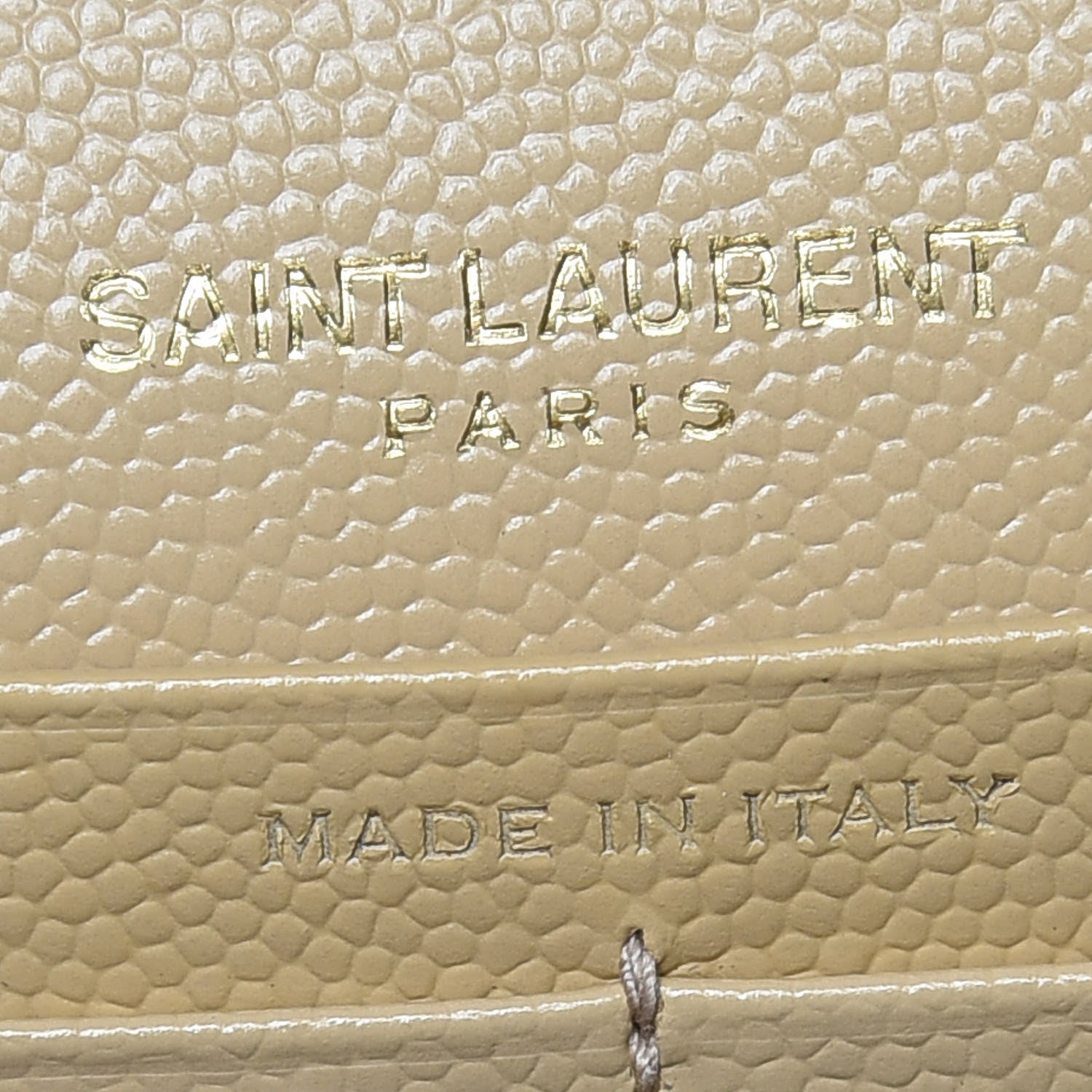 Saint Laurent Grain De Poudre Matelasse Chevron Monogram Chain Wallet Deep Beige 9 of 9